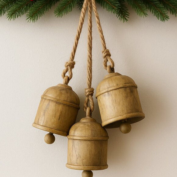 NWT 2 Pairs Set of 3 Handmade Rustic Harmony Vintage Cow Bells - Picture 2 of 13